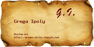 Grega Ipoly névjegykártya